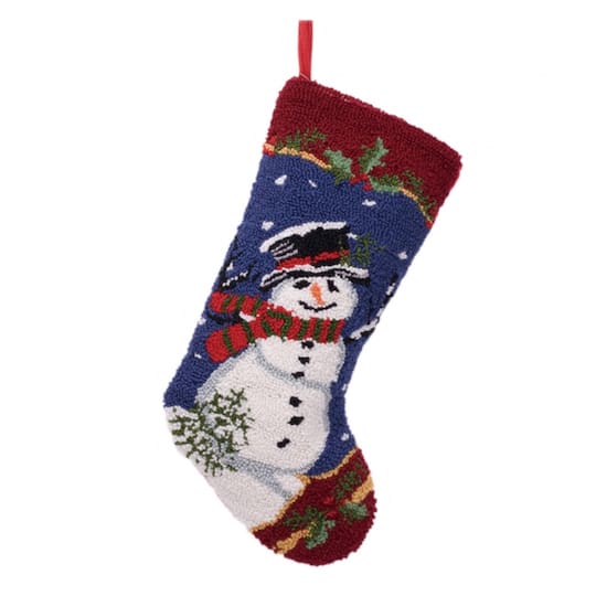 Glitzhome® 19" Snowman Hooked Stocking | 18.9" x 10.24" x 0.39" | Michaels®